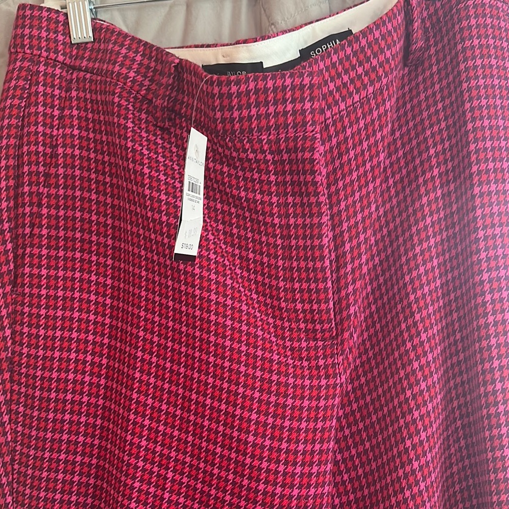 Ann Taylor Red Straight Leg Pants